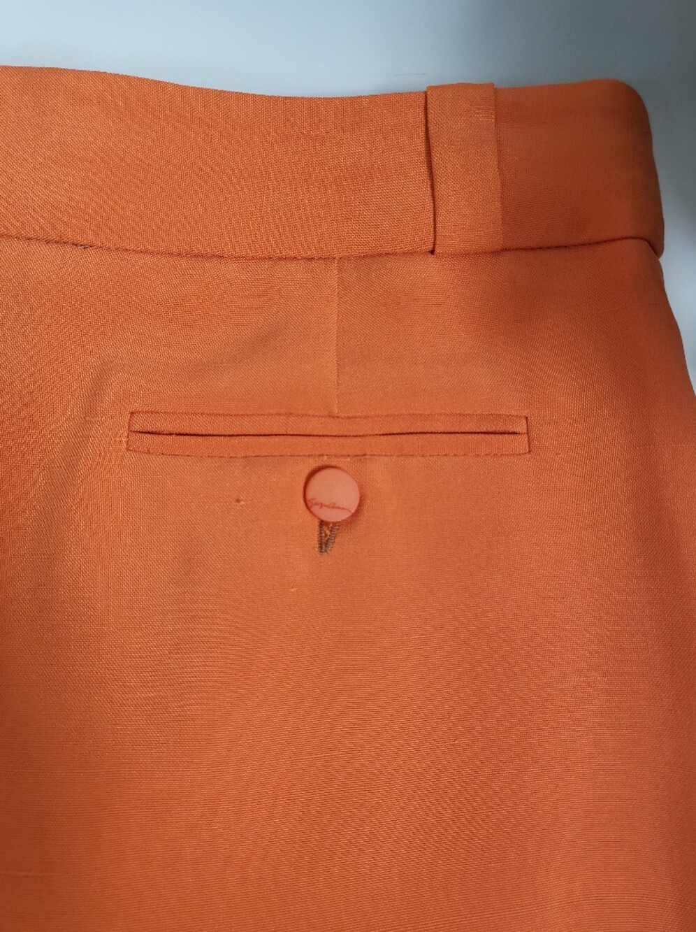 Giorgio Armani Orange Silk -Straight Wide Leg Pants Maximalist Bougie 44 / 8/10 - Picture 5 of 8